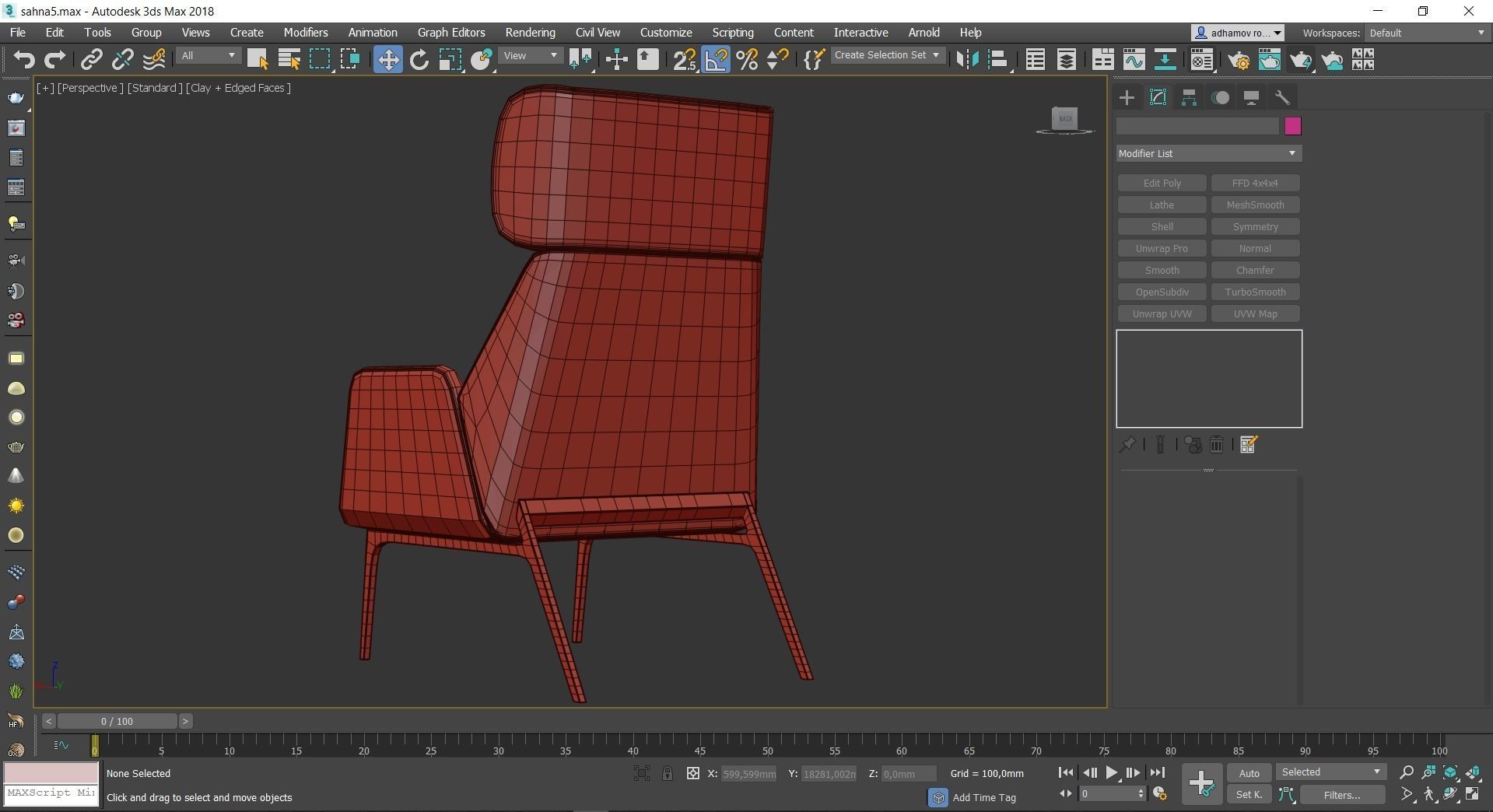 Hidea Lounge Chair low poly 3d model Low-poly 3D model_2