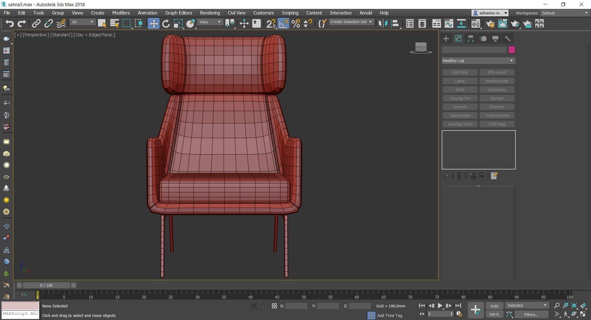 Hidea Lounge Chair low poly 3d model Low-poly 3D model_3