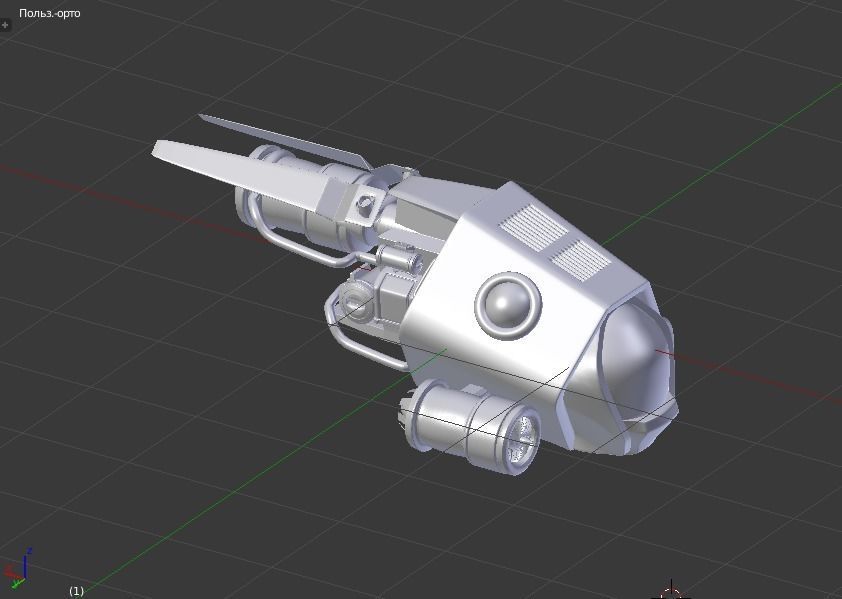  spaceship science space military Low-poly 3D model_3