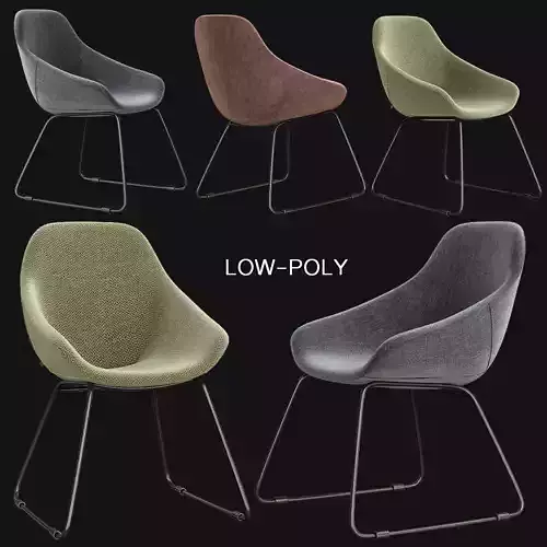 Armchair Artifort BESO LOUNGE low poly 3d model Low-poly 3D model