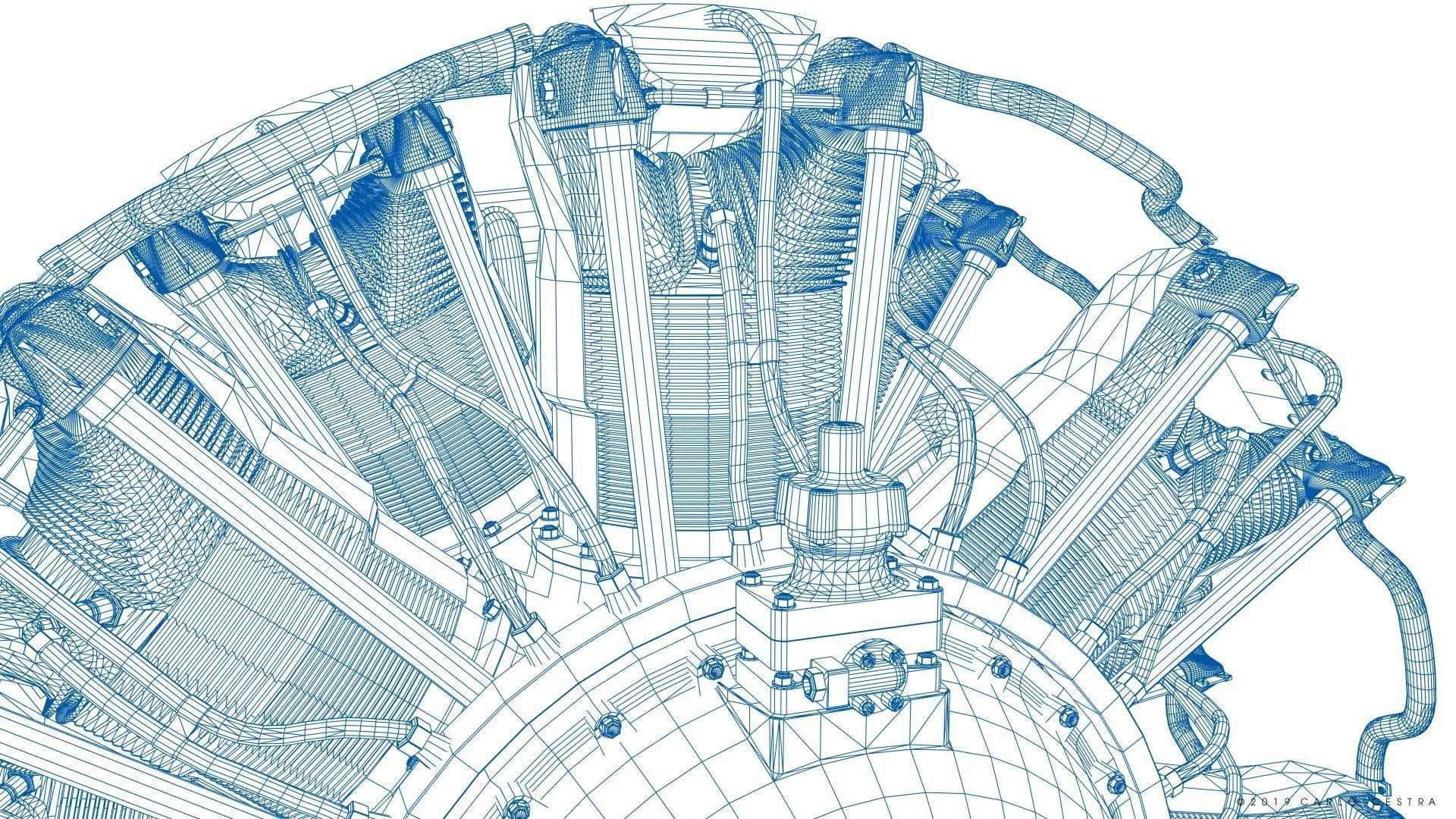 R-1830 Twin Wasp Aircraft Engine 3D model_40