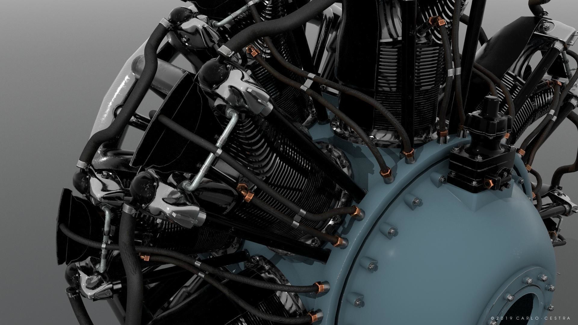 R-1830 Twin Wasp Aircraft Engine 3D model_5