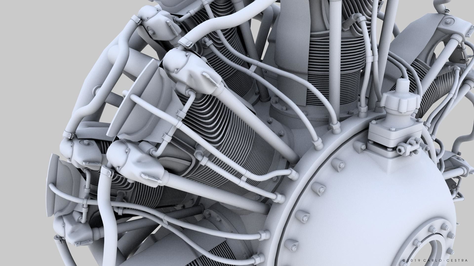 R-1830 Twin Wasp Aircraft Engine 3D model_21