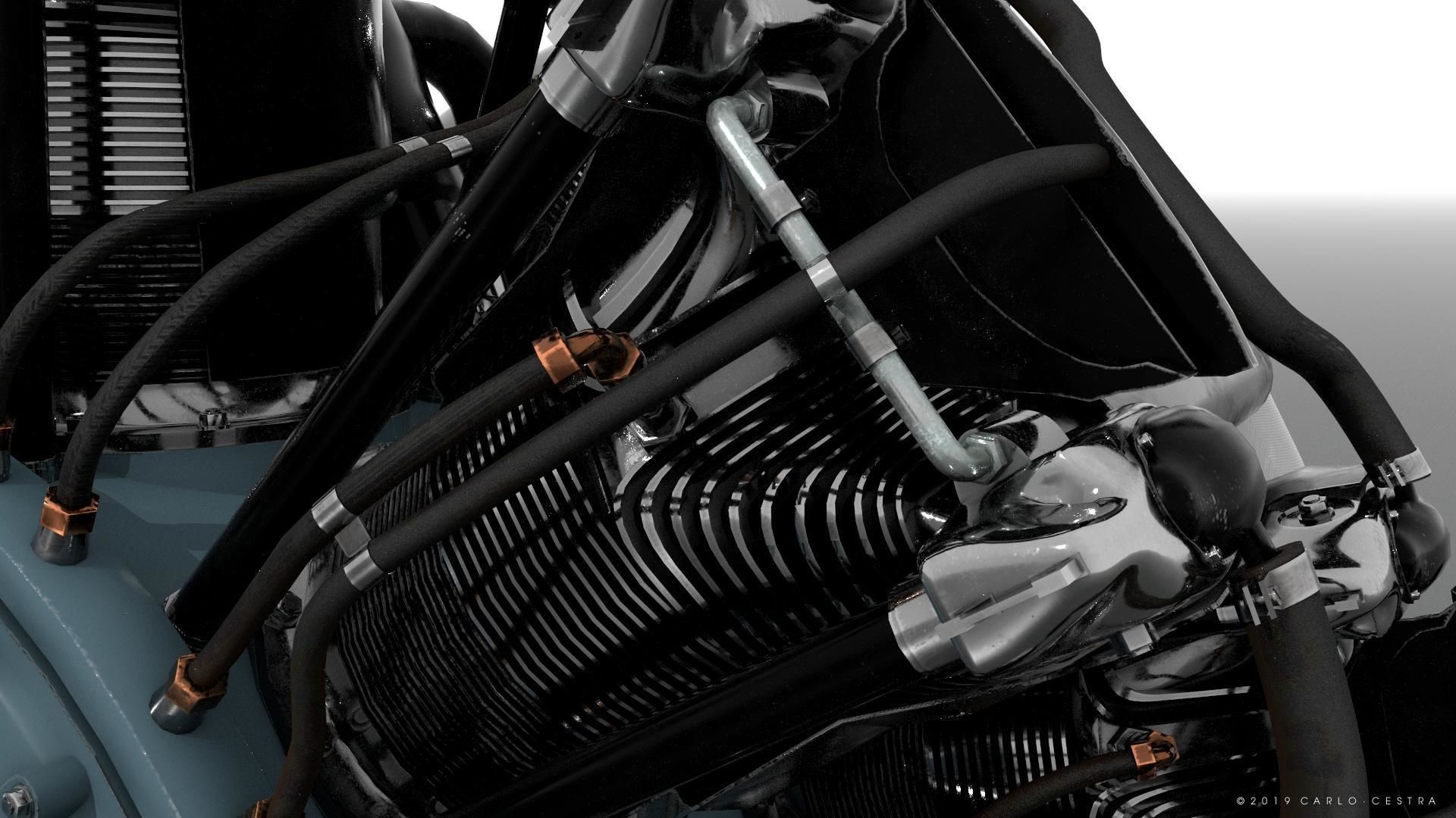 R-1830 Twin Wasp Aircraft Engine 3D model_9