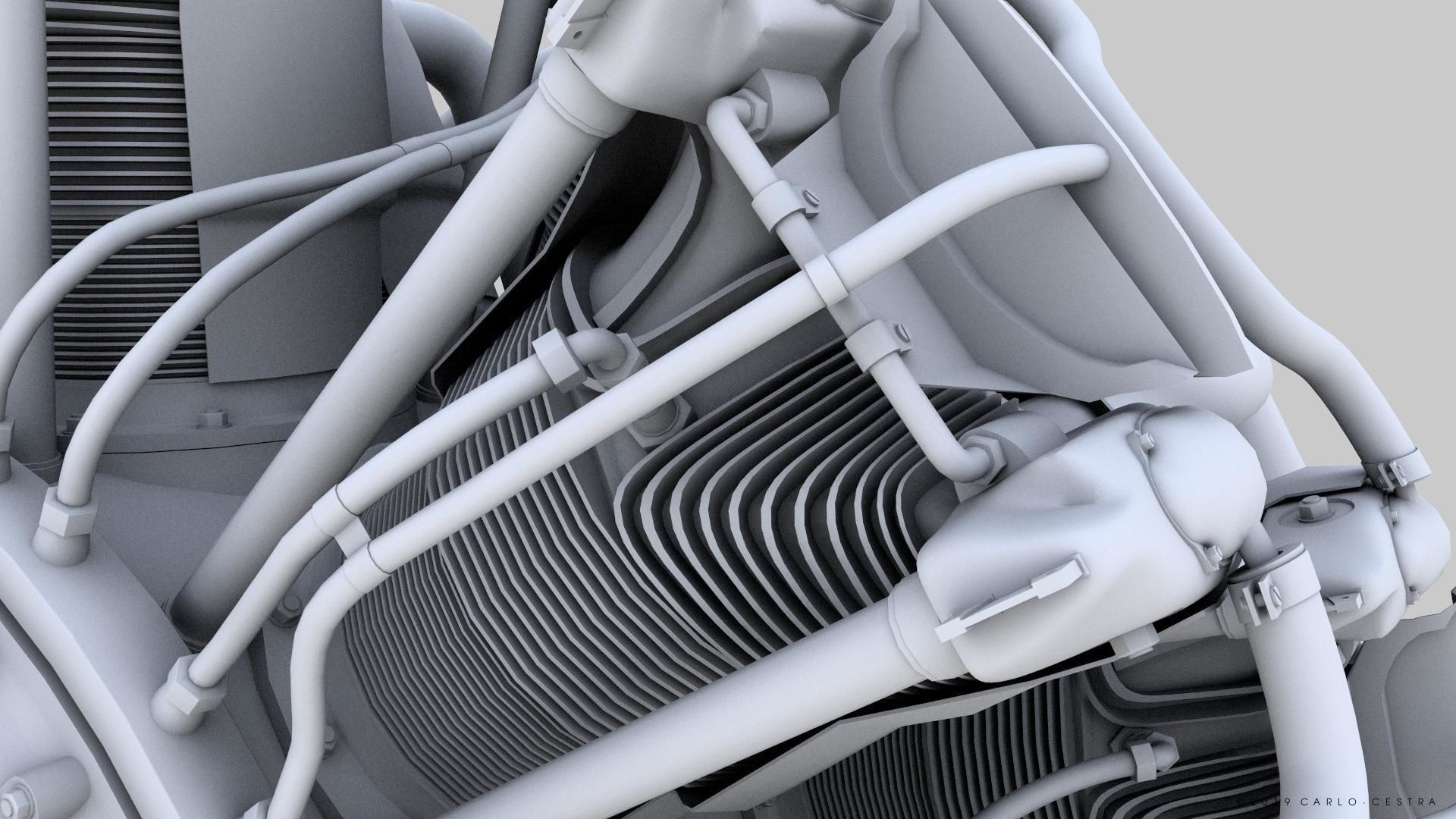 R-1830 Twin Wasp Aircraft Engine 3D model_25