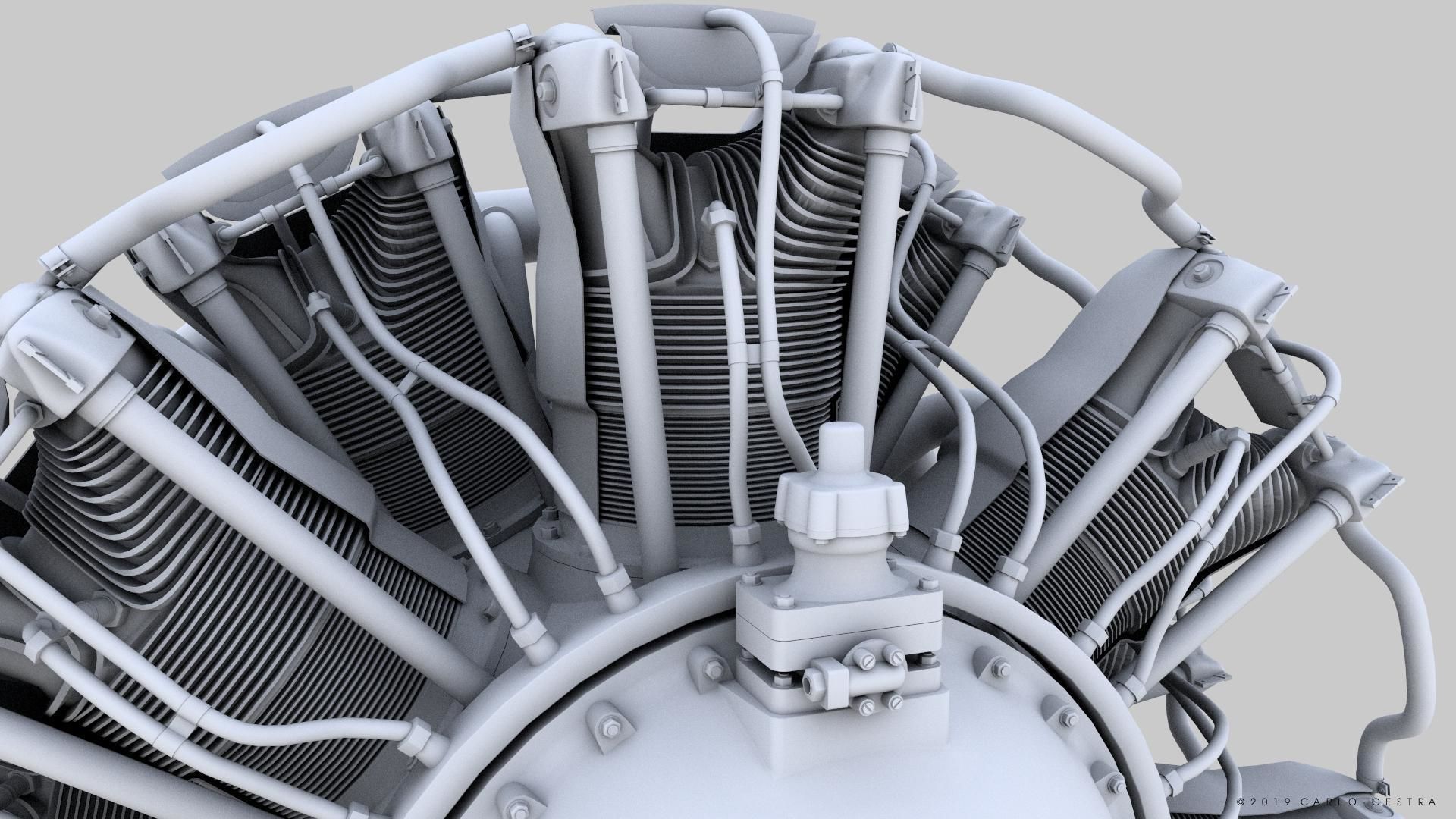 R-1830 Twin Wasp Aircraft Engine 3D model_22