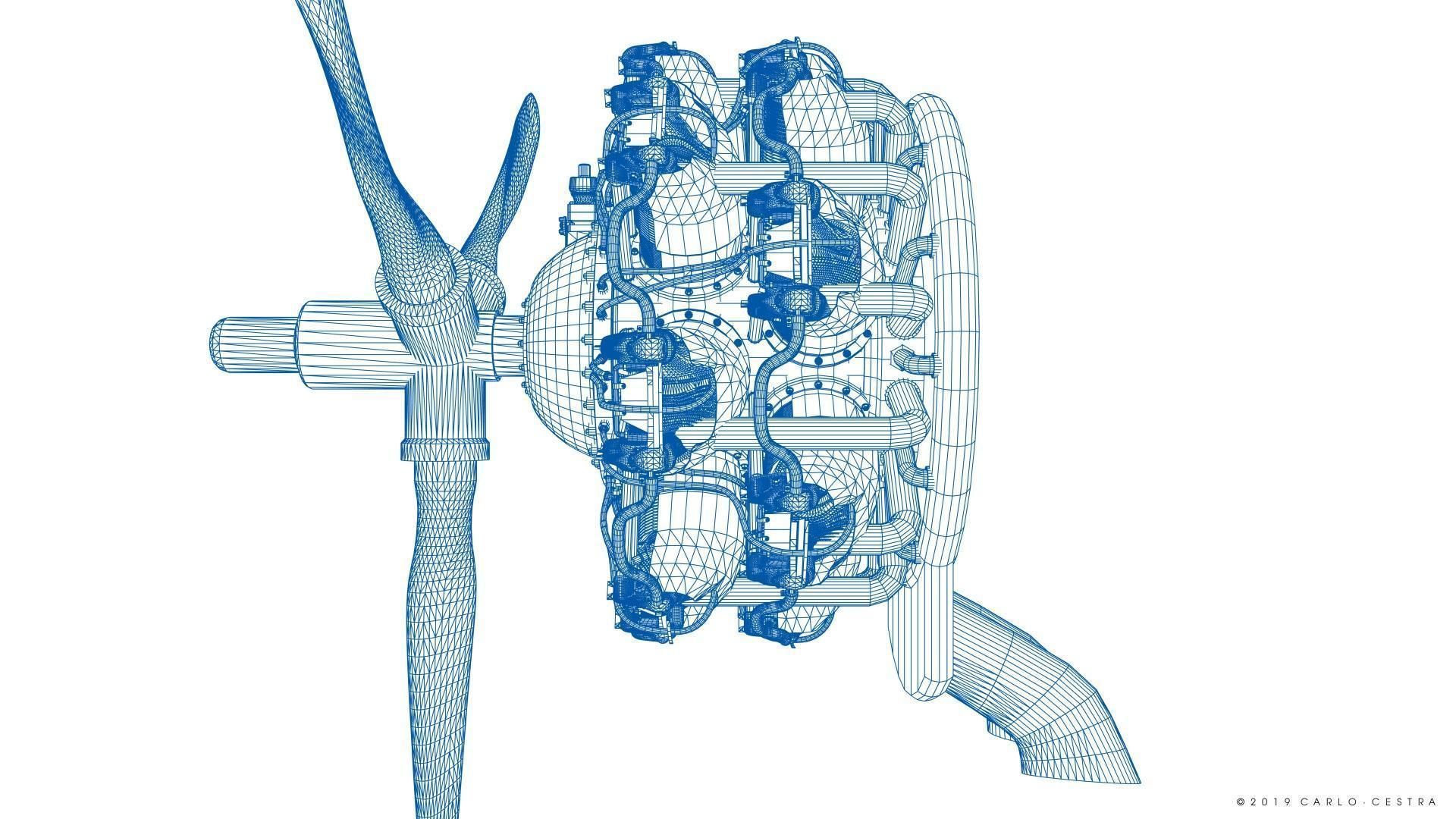 R-1830 Twin Wasp Aircraft Engine 3D model_48