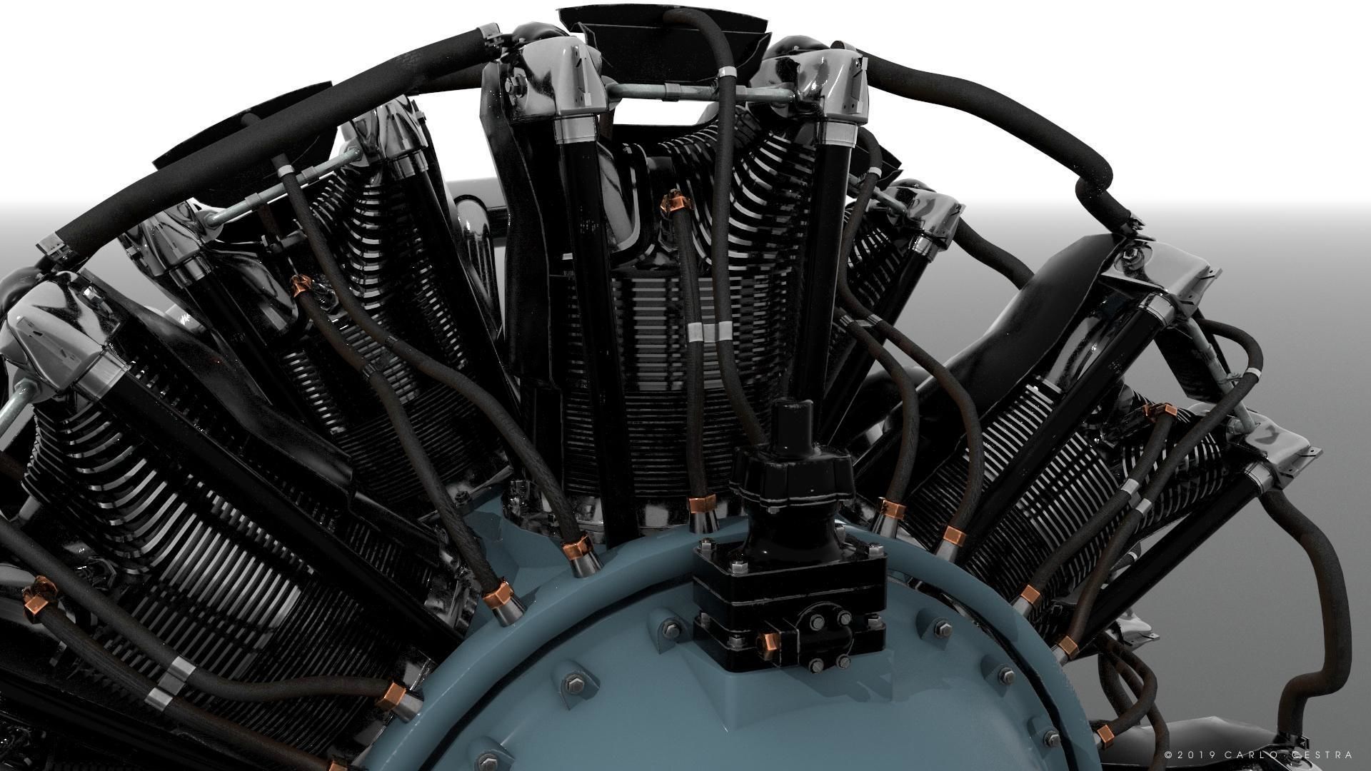 R-1830 Twin Wasp Aircraft Engine 3D model_6