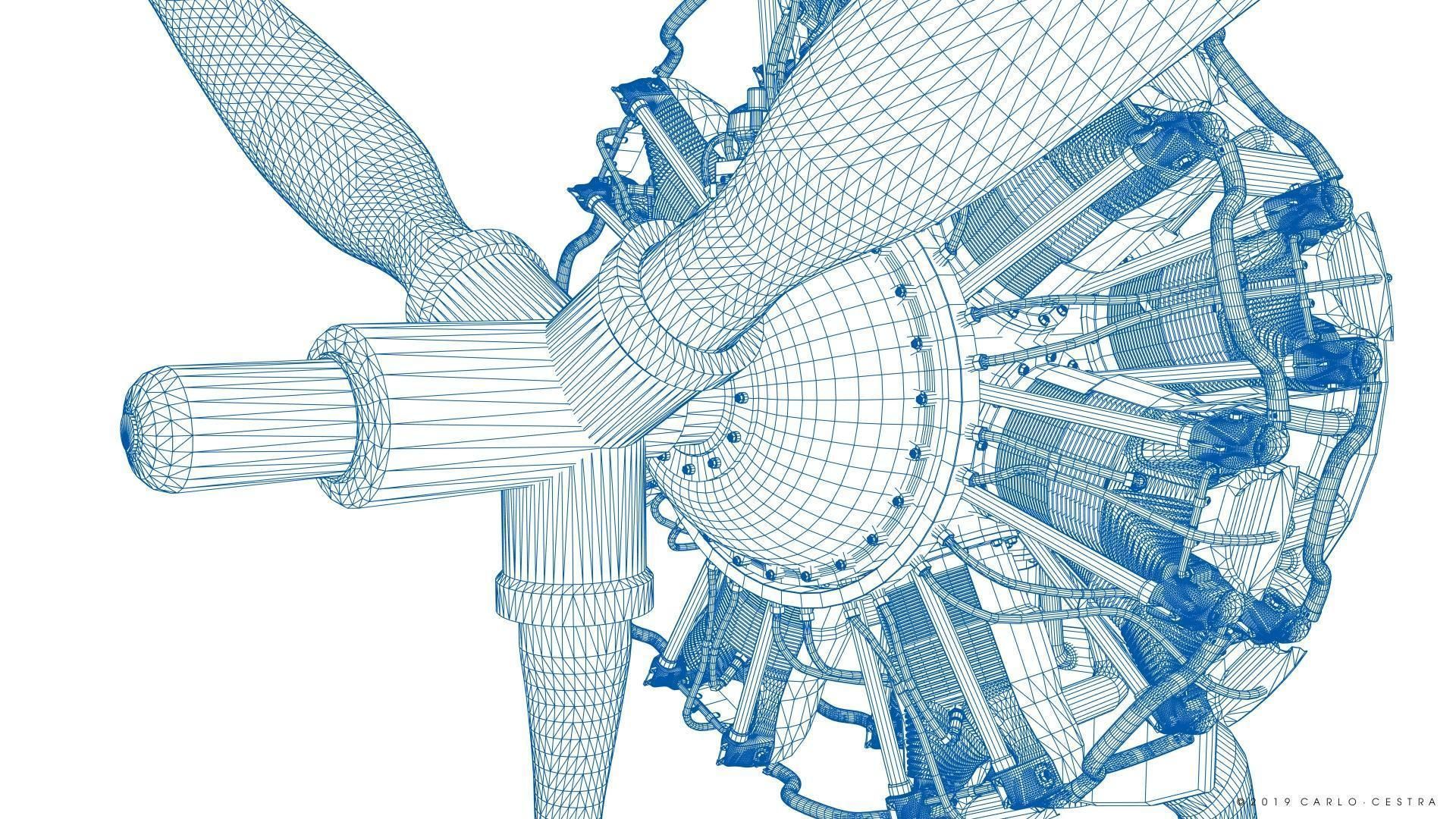 R-1830 Twin Wasp Aircraft Engine 3D model_49