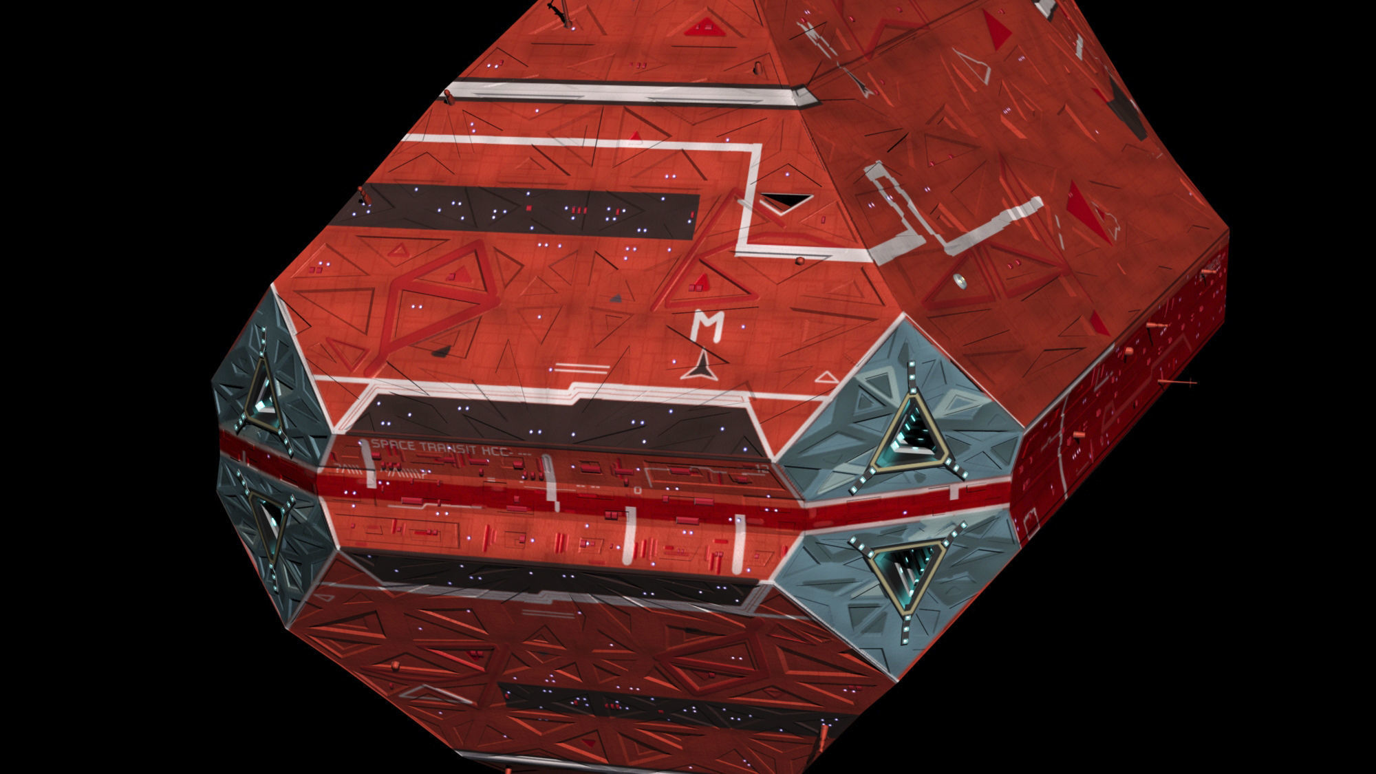 Starship star trek xenoblade spaceship Low-poly 3D model_7