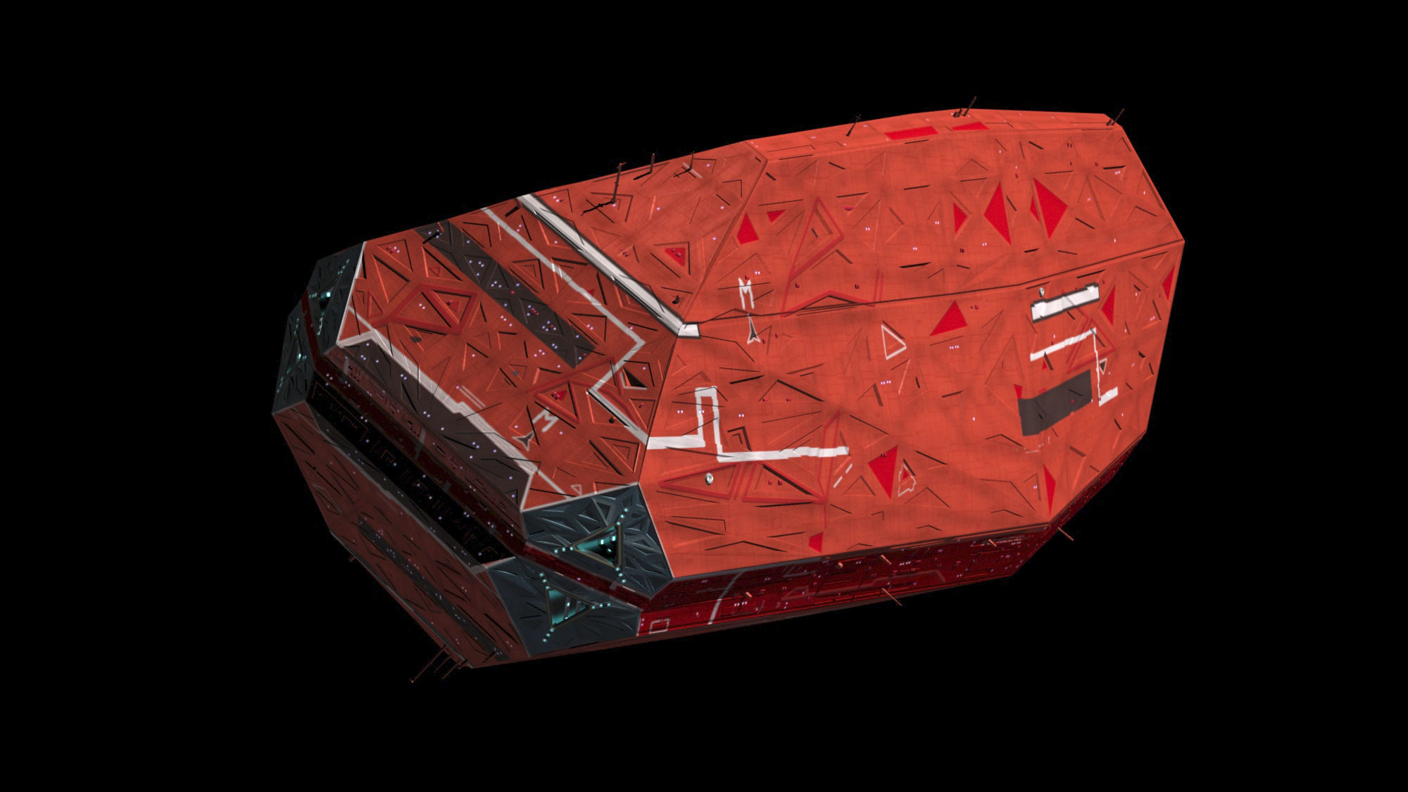 Starship star trek xenoblade spaceship Low-poly 3D model_5