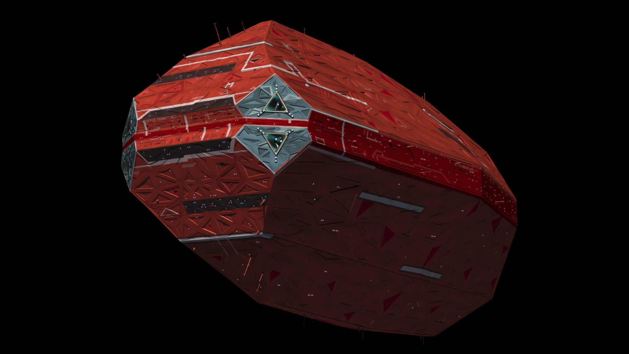 Starship star trek xenoblade spaceship Low-poly 3D model_6