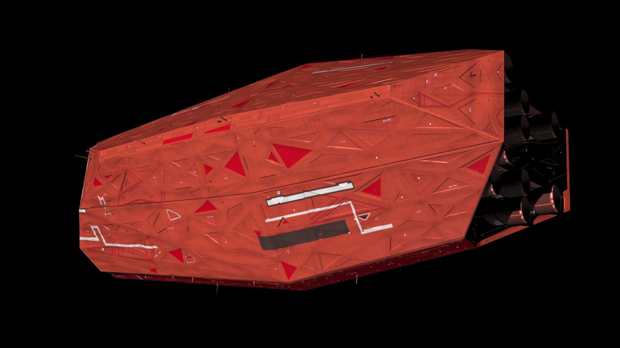 Starship star trek xenoblade spaceship Low-poly 3D model_3