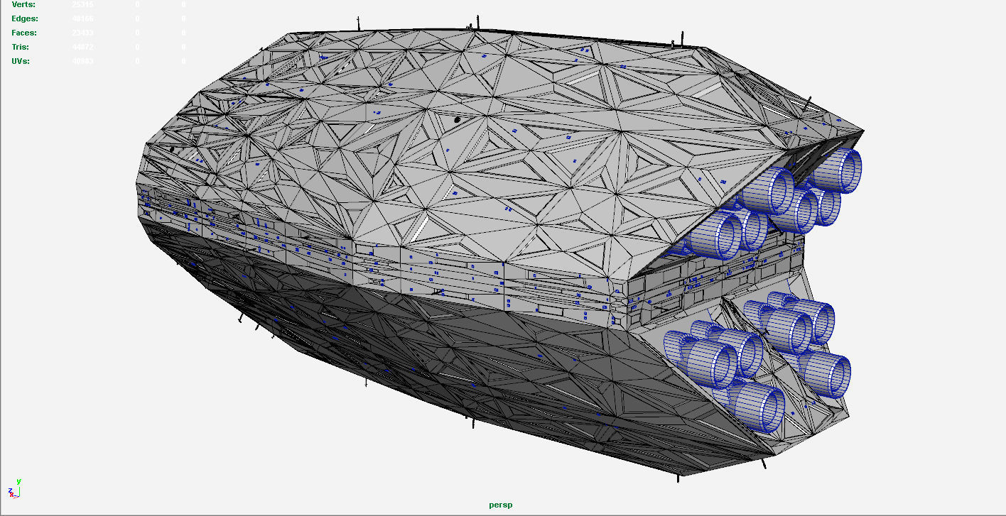 Starship star trek xenoblade spaceship Low-poly 3D model_12