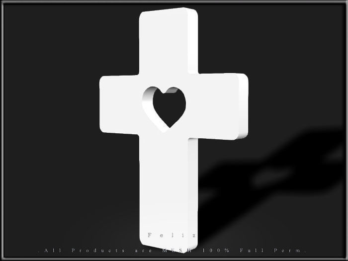 Cross Heart Low-poly 3D model_1