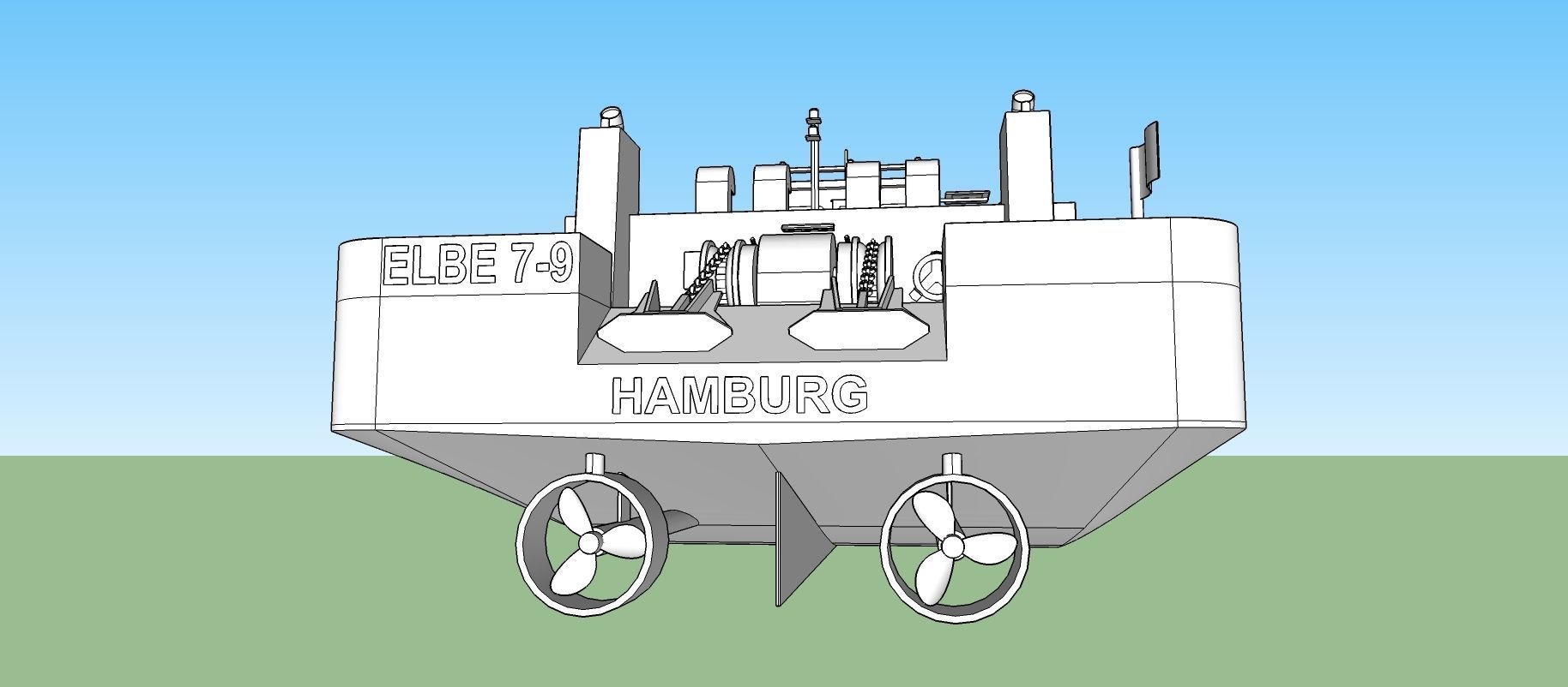 Push Boat  3D model_9