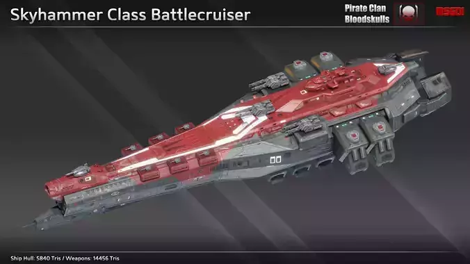 Spaceship Skyhammer Battlecruiser Low-poly 3D model