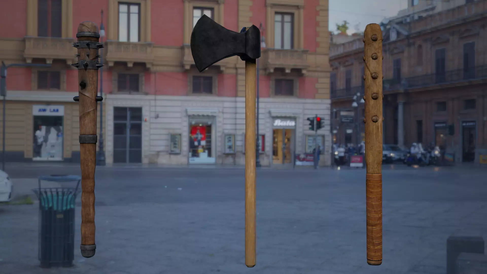 Mele weapon collection Free low-poly 3D model_0