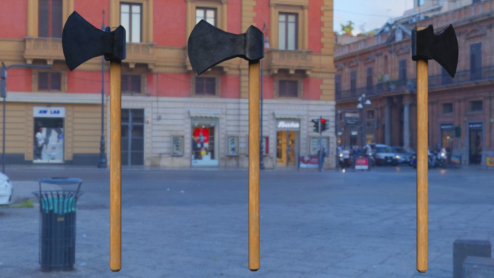 Mele weapon collection Free low-poly 3D model_1