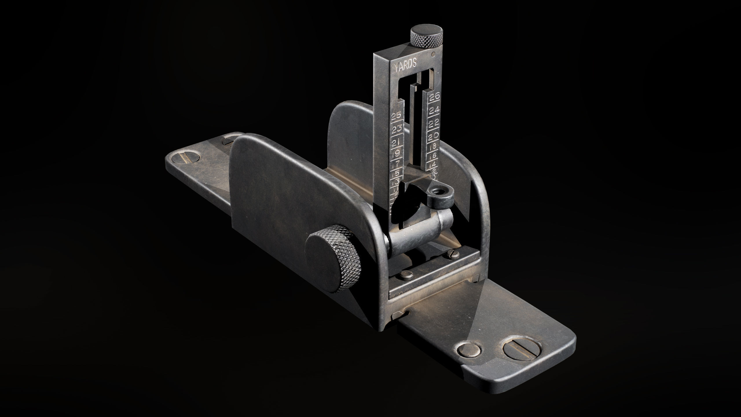 M2 Browning Heavy Machine Gun Low-poly 3D model_16