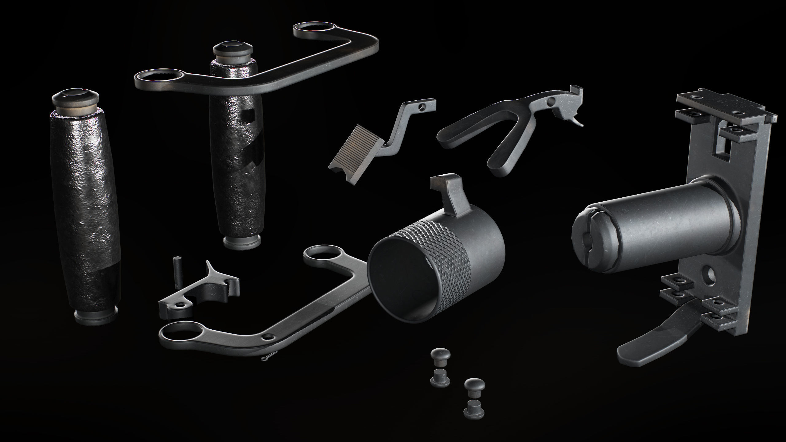 M2 Browning Heavy Machine Gun Low-poly 3D model_32