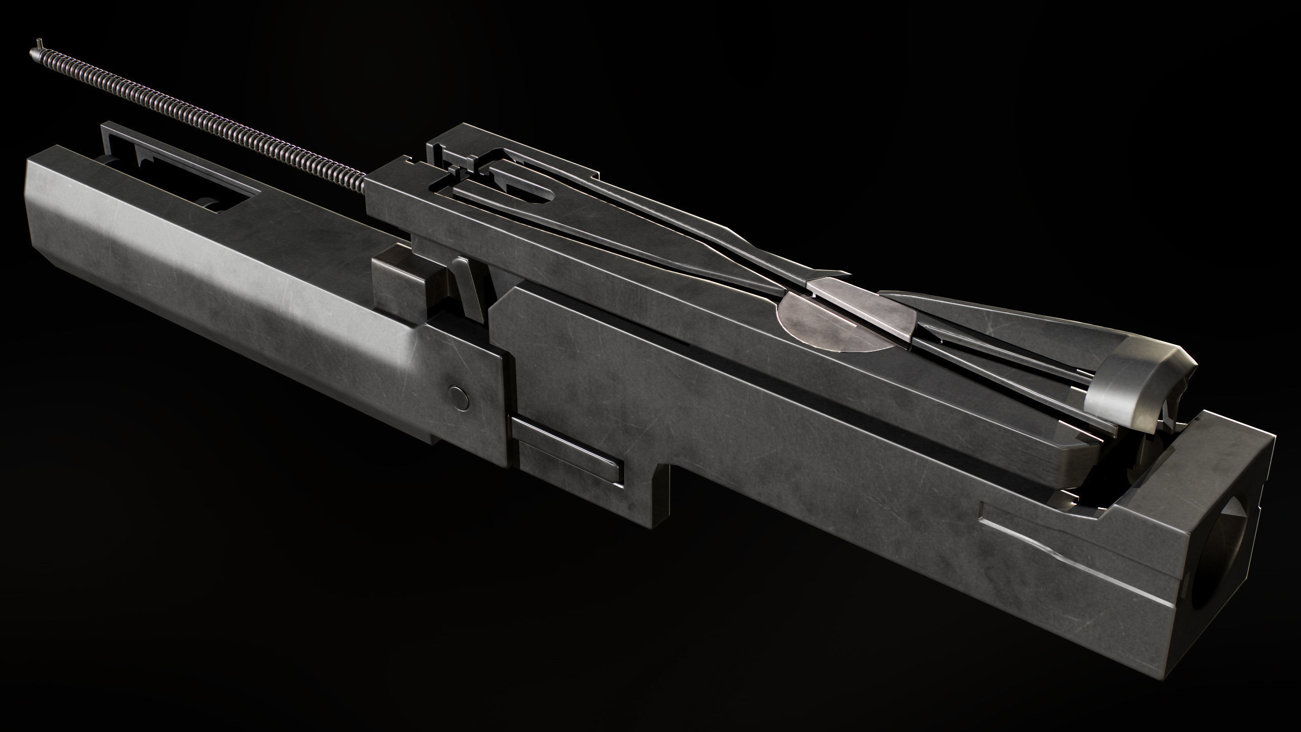 M2 Browning Heavy Machine Gun Low-poly 3D model_9