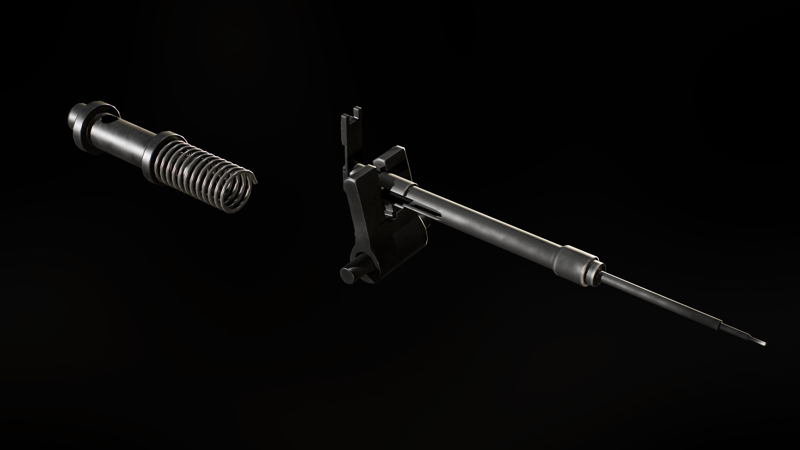 M2 Browning Heavy Machine Gun Low-poly 3D model_27