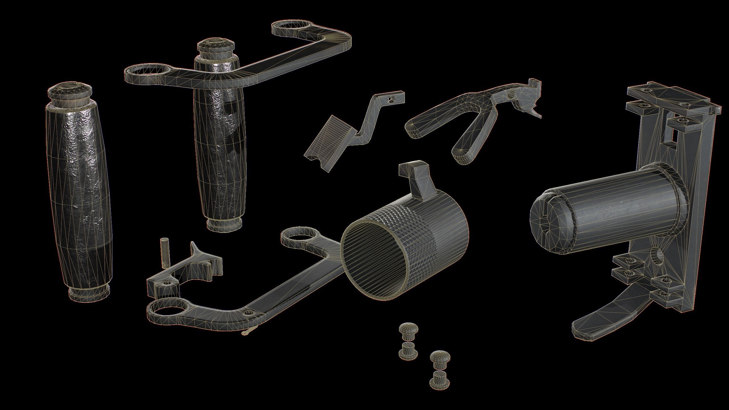 M2 Browning Heavy Machine Gun Low-poly 3D model_33