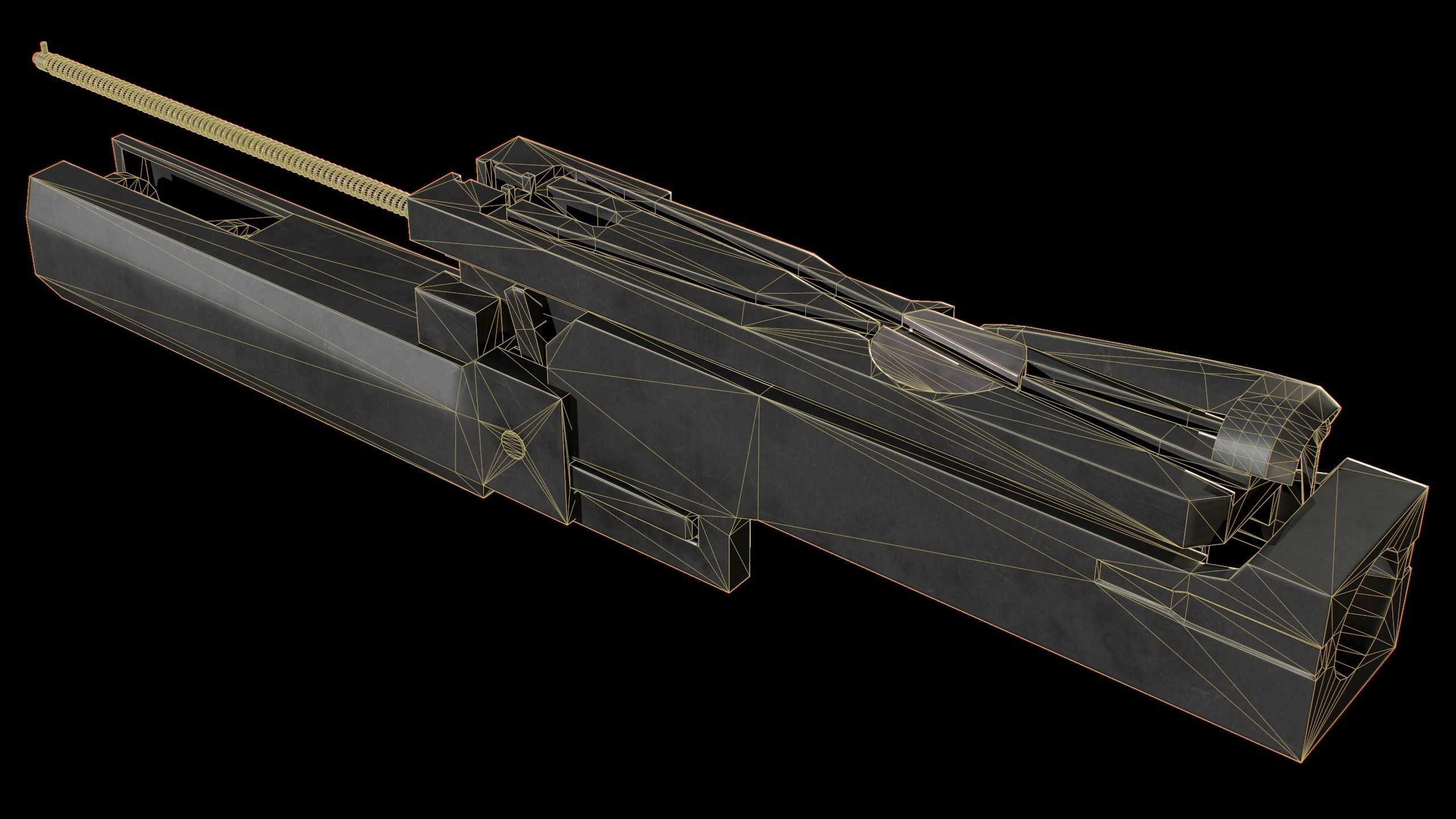 M2 Browning Heavy Machine Gun Low-poly 3D model_10