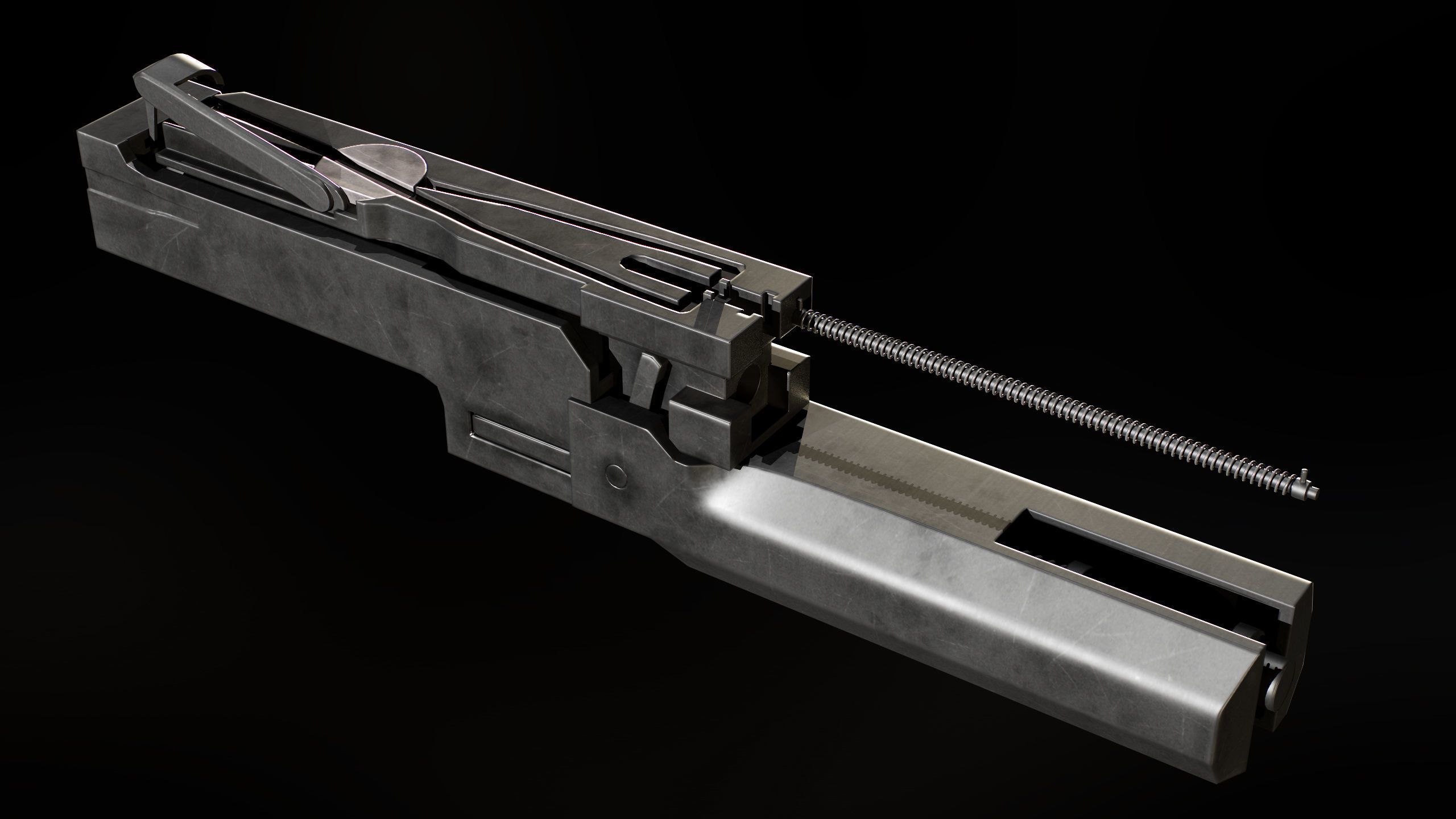 M2 Browning Heavy Machine Gun Low-poly 3D model_7