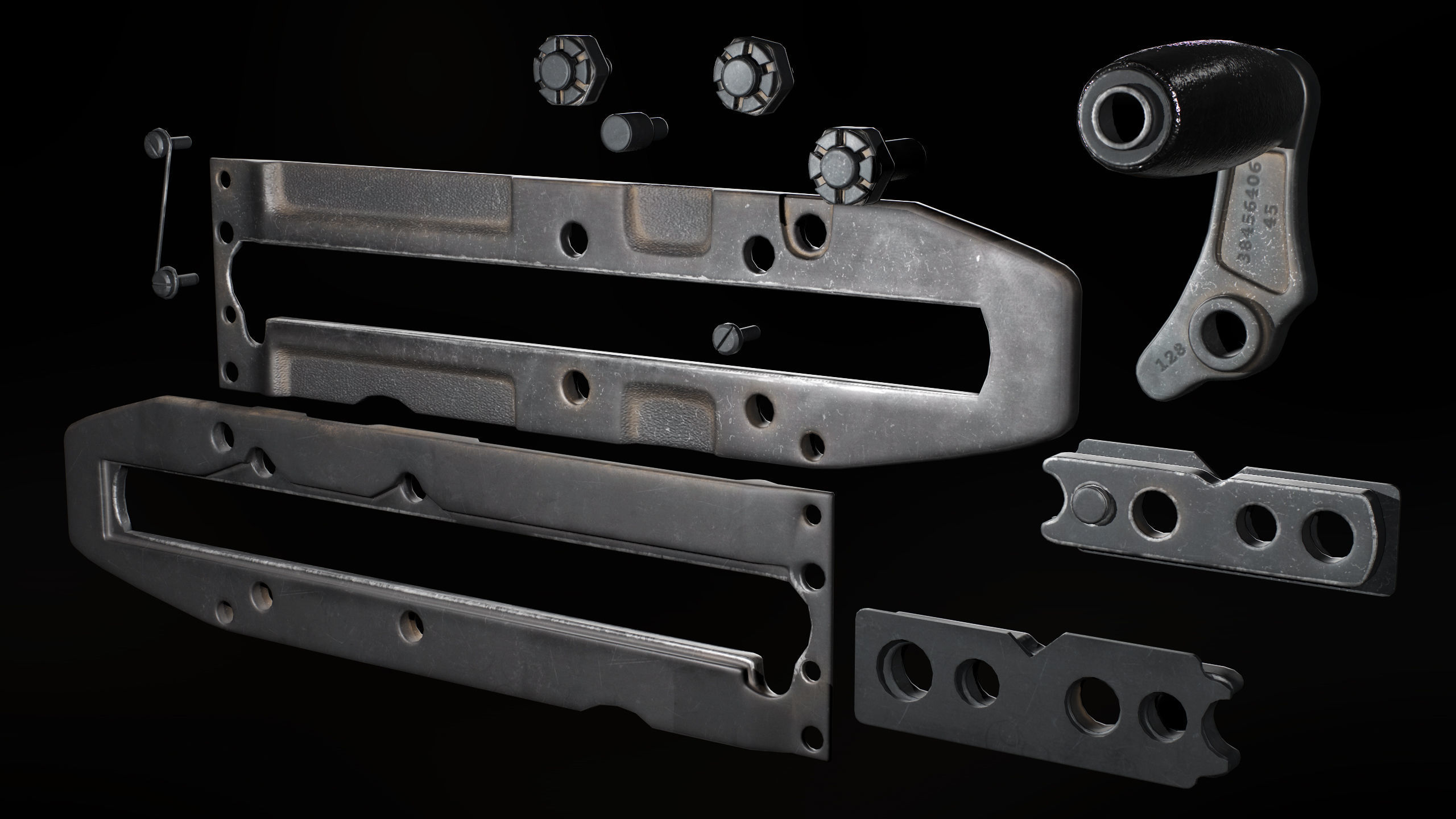 M2 Browning Heavy Machine Gun Low-poly 3D model_38