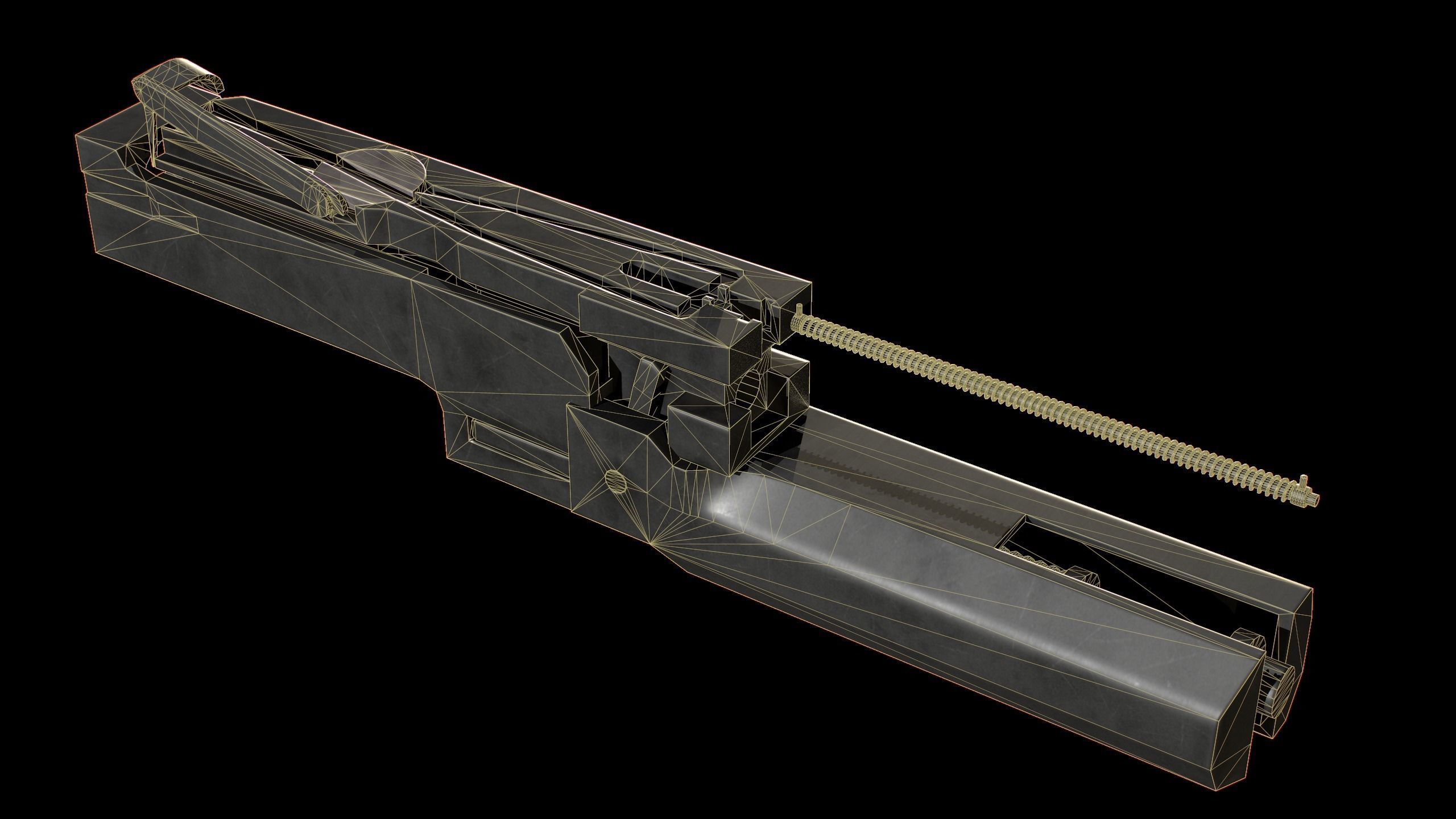 M2 Browning Heavy Machine Gun Low-poly 3D model_8