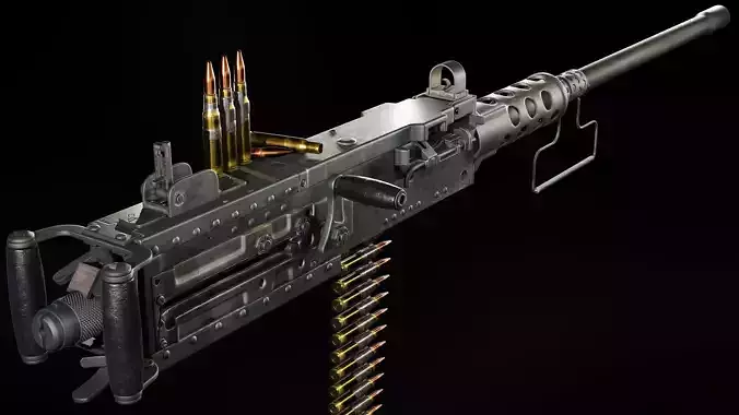 M2 Browning Heavy Machine Gun Low-poly 3D model