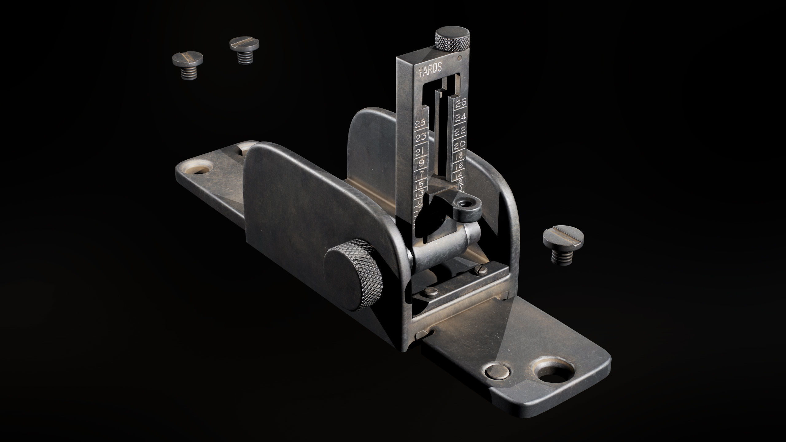 M2 Browning Heavy Machine Gun Low-poly 3D model_15