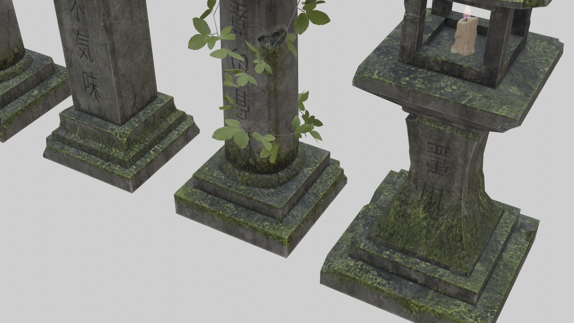 Low Poly Japanese Shinto Temple Pack With PBR Materials Low-poly 3D model_17