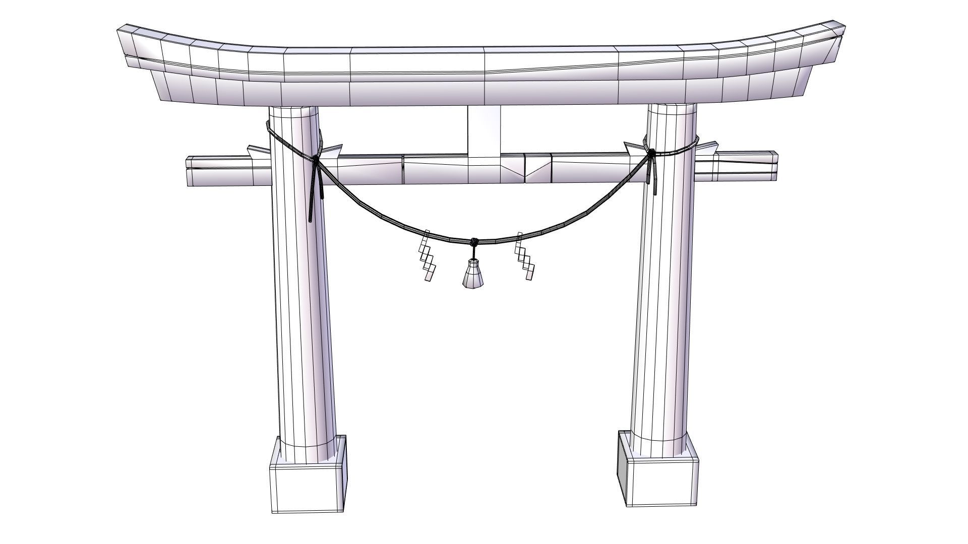 Low Poly Japanese Shinto Temple Pack With PBR Materials Low-poly 3D model_93