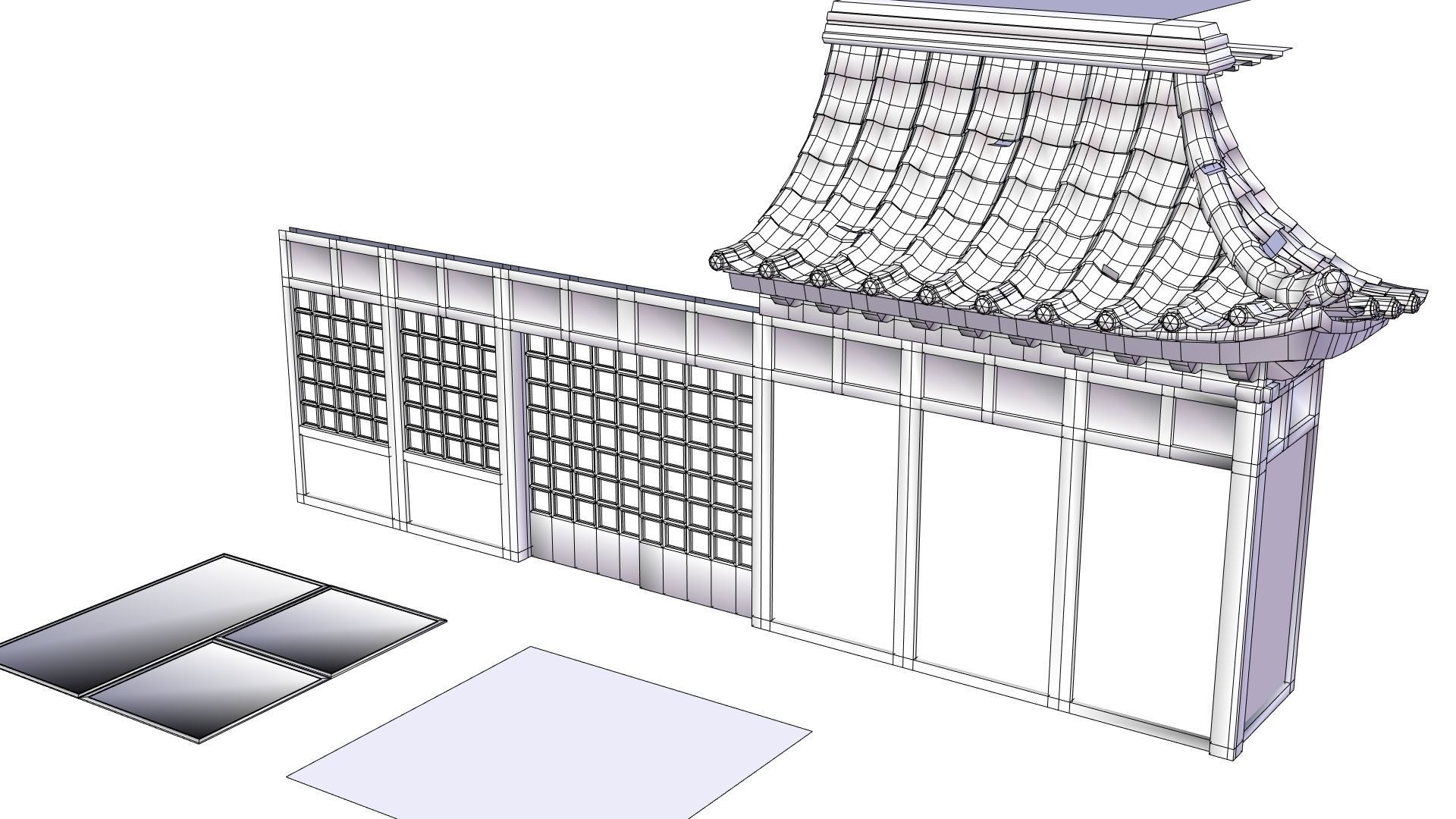 Low Poly Japanese Shinto Temple Pack With PBR Materials Low-poly 3D model_99