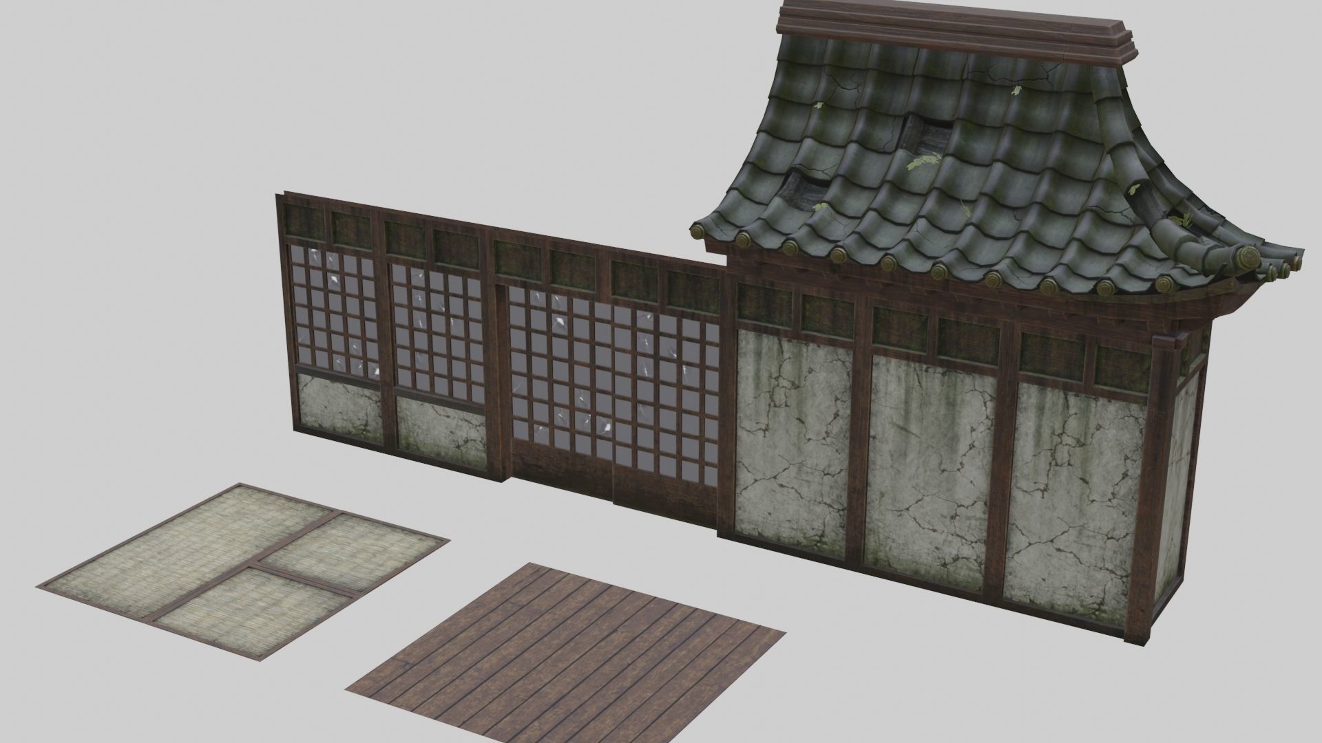 Low Poly Japanese Shinto Temple Pack With PBR Materials Low-poly 3D model_70