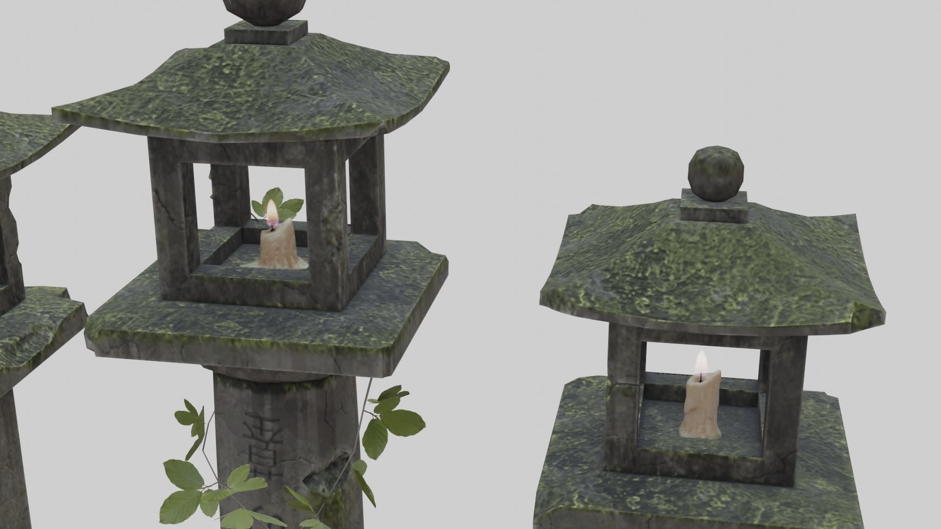 Low Poly Japanese Shinto Temple Pack With PBR Materials Low-poly 3D model_19