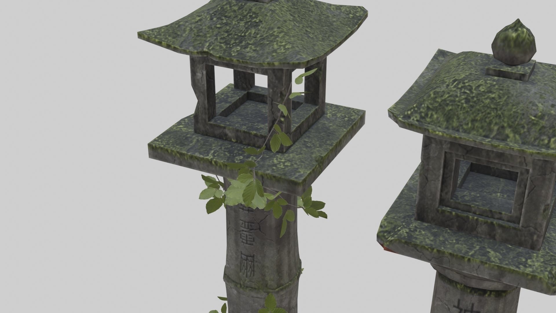 Low Poly Japanese Shinto Temple Pack With PBR Materials Low-poly 3D model_15