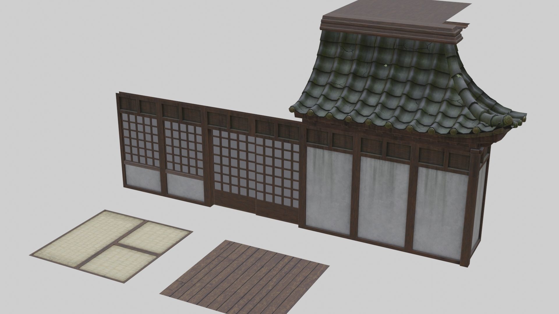 Low Poly Japanese Shinto Temple Pack With PBR Materials Low-poly 3D model_71