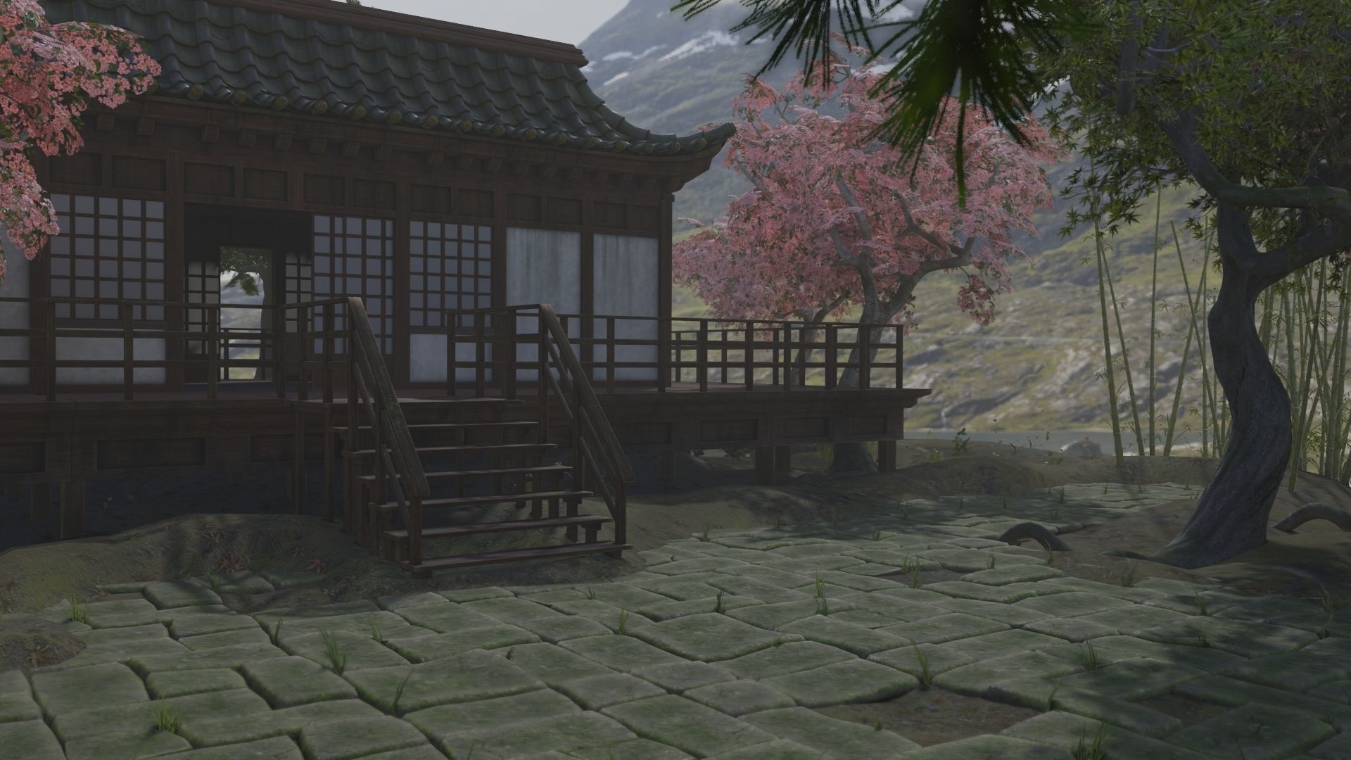 Low Poly Japanese Shinto Temple Pack With PBR Materials Low-poly 3D model_87