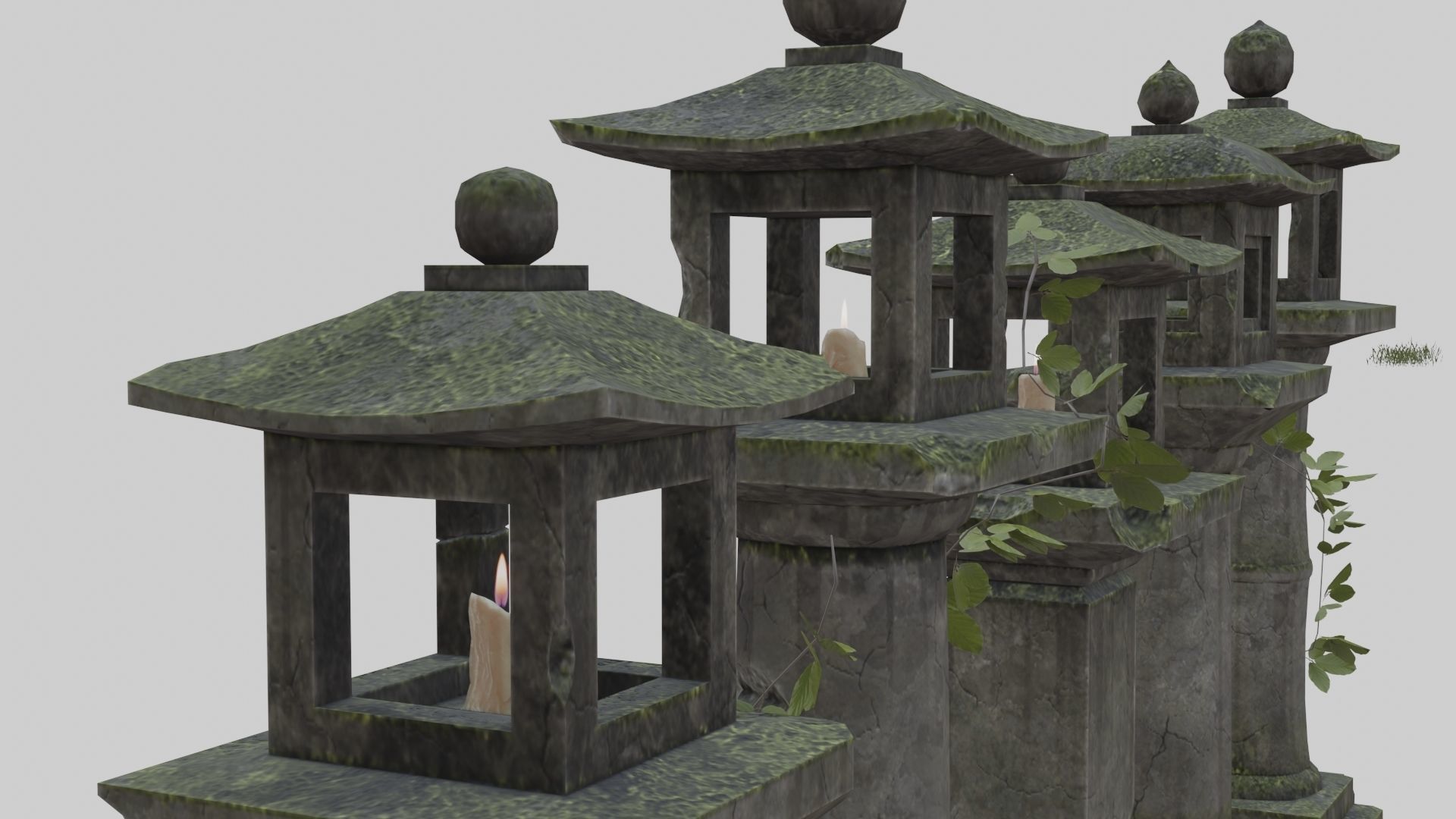 Low Poly Japanese Shinto Temple Pack With PBR Materials Low-poly 3D model_20