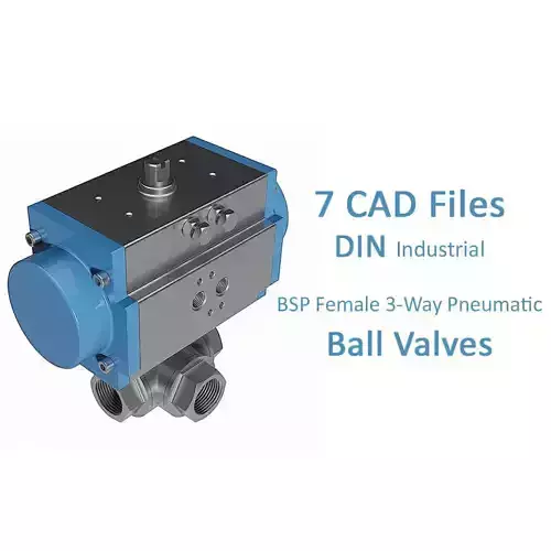Three-Way Pneumatic Ball Valves - BSP Threaded Ends - 