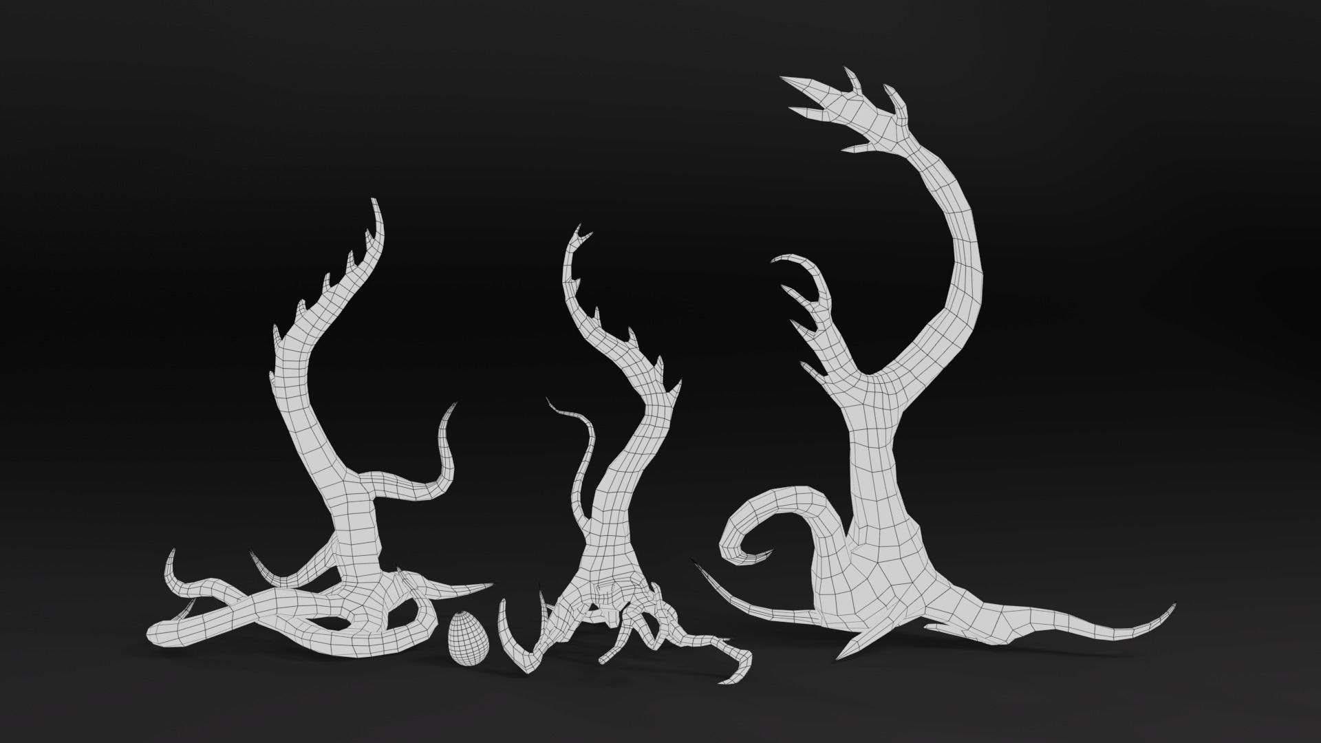Tentacle Tree Pack Low-poly 3D model_9