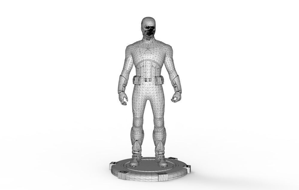 Captain America Stand pose 3D print model_36