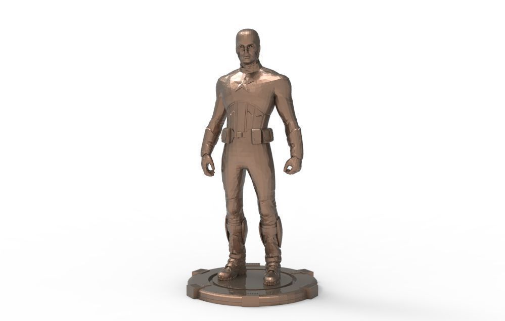 Captain America Stand pose 3D print model_2