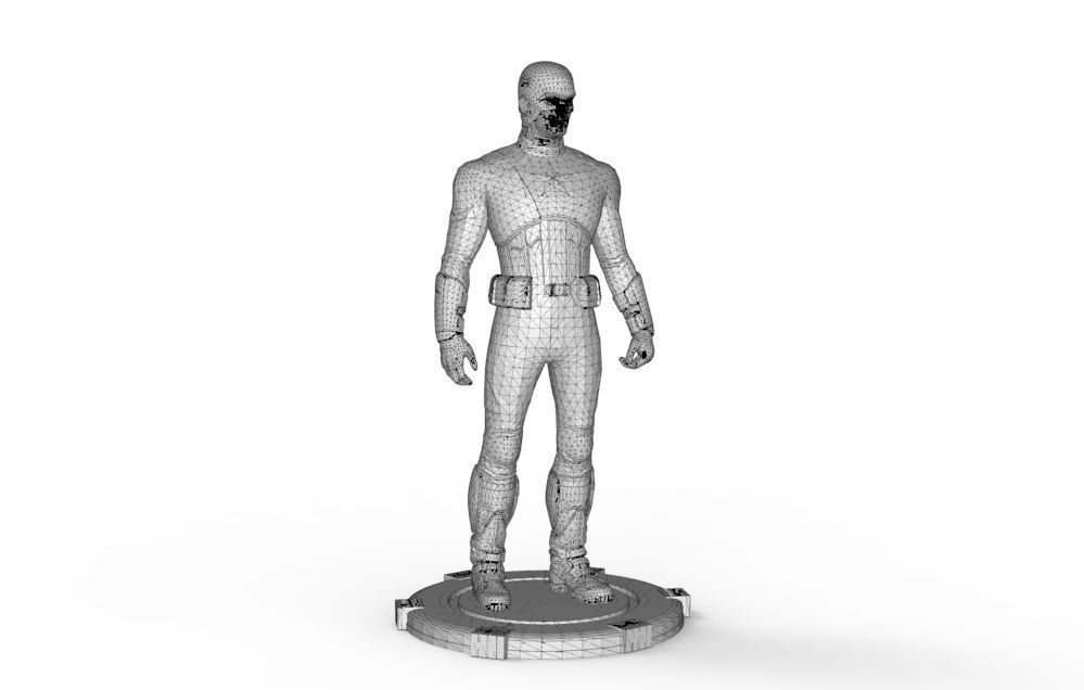 Captain America Stand pose 3D print model_45