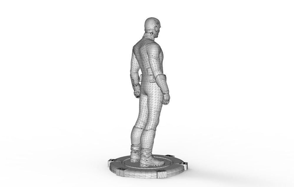 Captain America Stand pose 3D print model_40