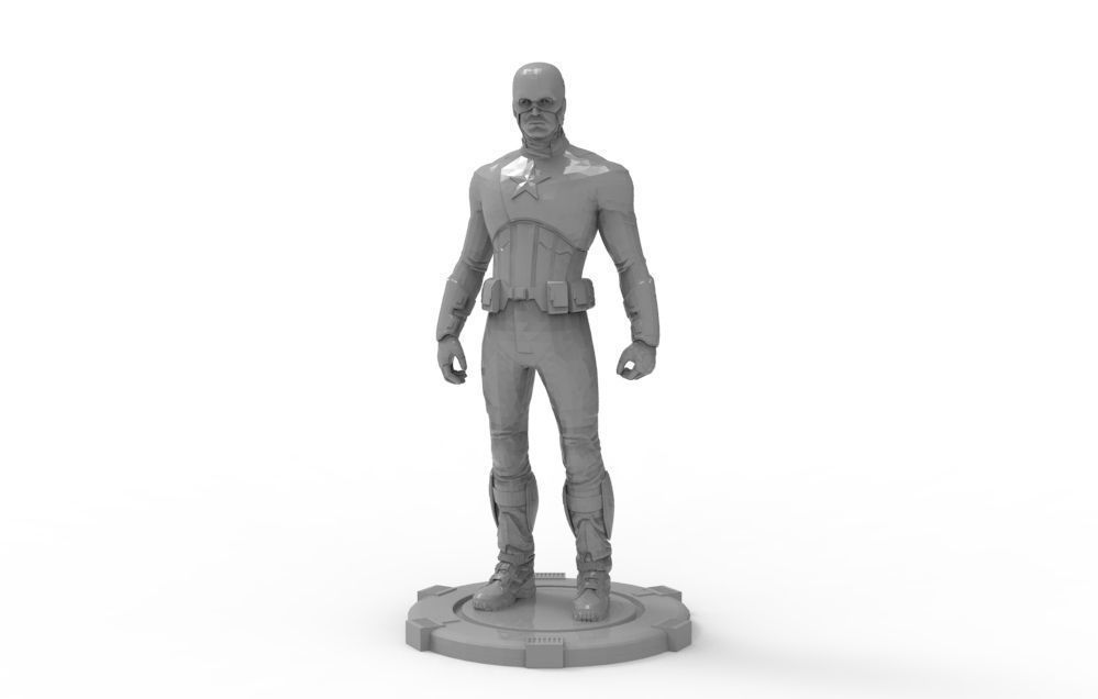 Captain America Stand pose 3D print model_28
